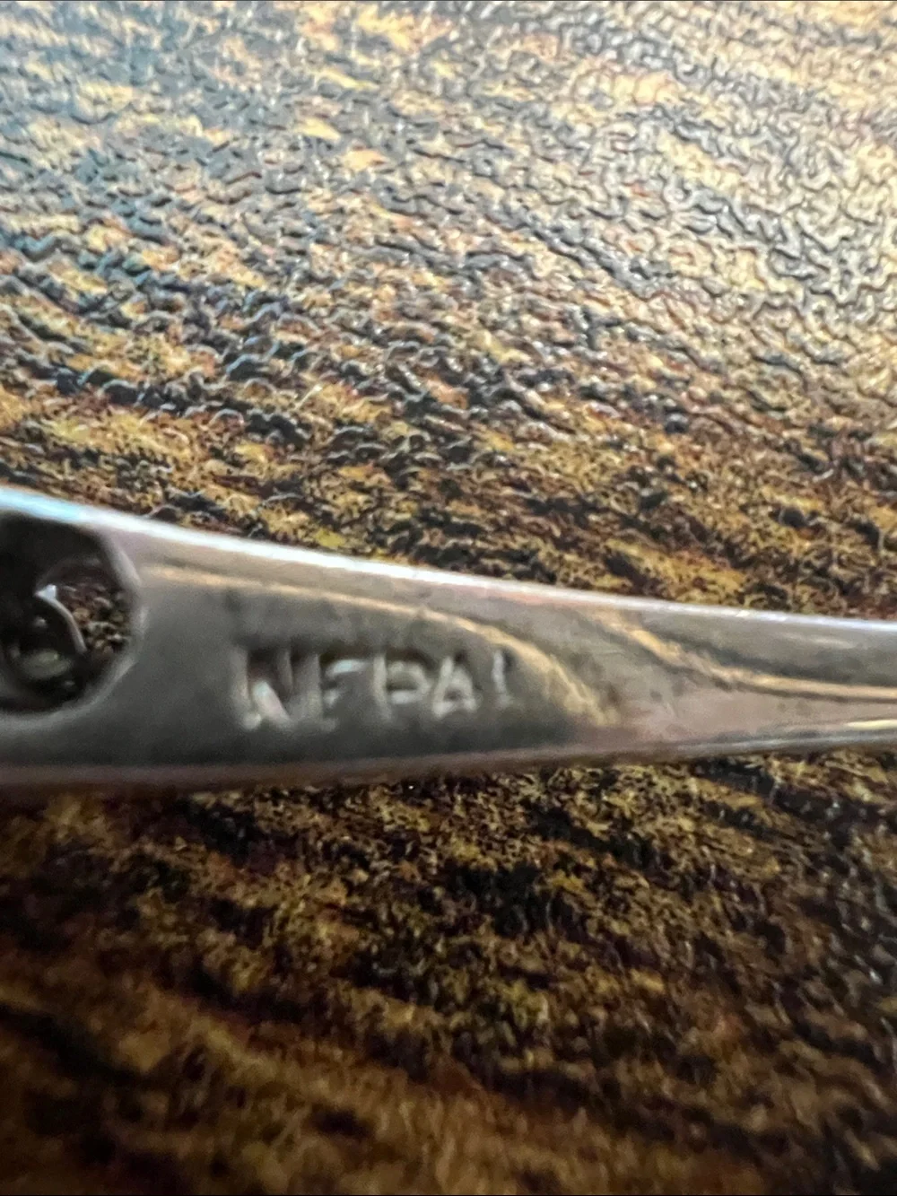 Sterling Silver  Nepal Minimalist Bar Pendant Necklace - Silver